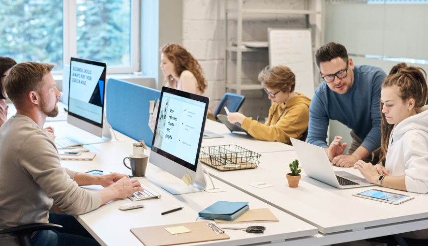 Six people in shared office